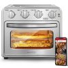 Geek Chef Air Fryer Toaster Oven Combo, 4 Slice Toaster Convection Oven Warm, Broil, Toast, Bake, Oil-Free, Accessories Included, Stainless Steel