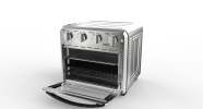 Geek Chef Air Fryer Toaster Oven Combo, 4 Slice Toaster Convection Oven Warm, Broil, Toast, Bake, Oil-Free, Accessories Included, Stainless Steel