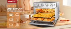 Geek Chef 6 Slice 26QT/26L Air Fryer Fry Oil-Free, Extra Large Toaster Oven Combo, Air Fryer Oven, Roast, Bake, Broil,Convection Countertop Oven